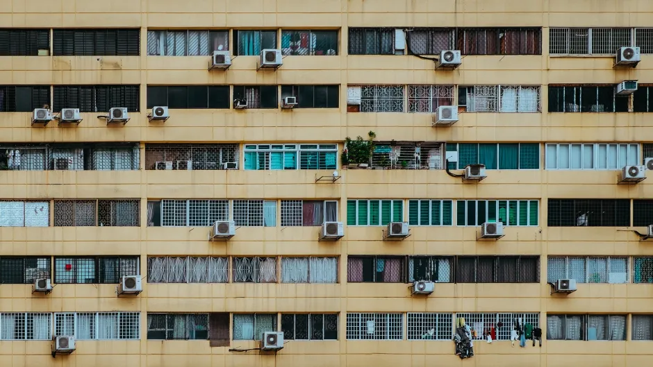 Haus Fassade Klimaanlage Energie Effizienz